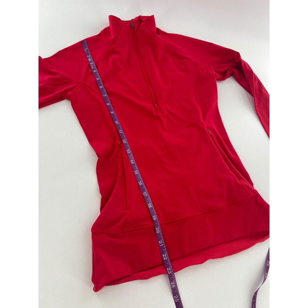 Athleta Whittier Peak Half Zip Hibiscus Red Pullover Jacket Gym performance M - Picture 4 of 8